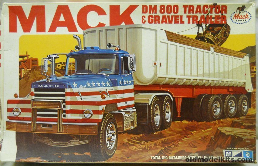 MPC 1/25 Mack DM 800 Tractor With  Gravel Trailer, 1-0852 plastic model kit